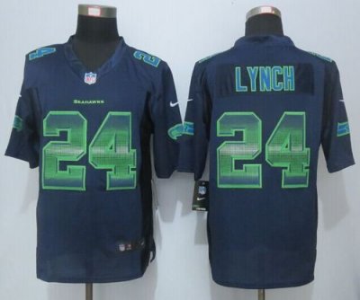 Jerseys Factory Cheap Nike Seahawks #24 Marshawn Lynch Steel Blu