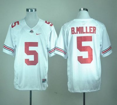 Jerseys Factory Cheap Buckeyes #5 Braxton Miller White Embroider