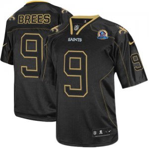 Jerseys Factory Cheap Nike Saints #9 Drew Brees Lights Out Black