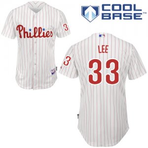Jerseys Factory Cheap Phillies #33 Cliff Lee White(Red Strip) Co