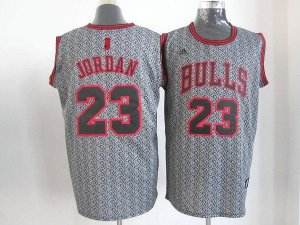 Jerseys Factory Cheap Bulls #23 Michael Jordan Grey Static Fashi