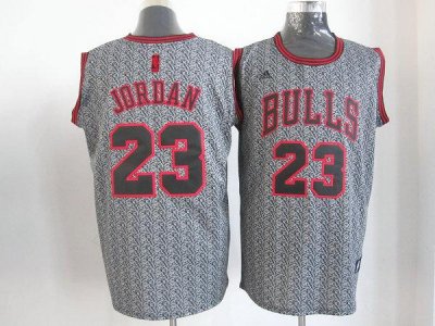 Jerseys Factory Cheap Bulls #23 Michael Jordan Grey Static Fashi