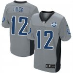 Jerseys Factory Cheap Nike Colts #12 Andrew Luck Grey Shadow Wit