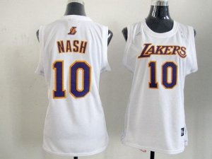 Jerseys Factory Cheap Lakers #10 Steve Nash White Women Fashion