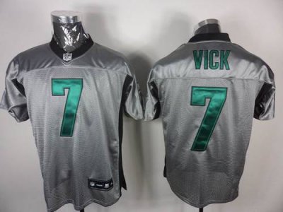 Jerseys Factory Cheap Eagles #7 Michael Vick Grey Shadow Stitche