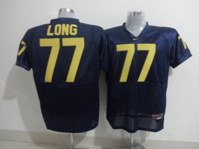 Jerseys Factory Cheap Wolverines #77 Jacke Long Blue Embroidered