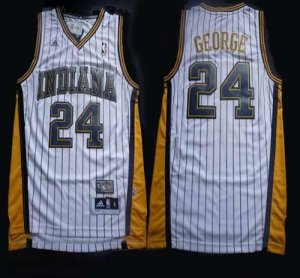 Jerseys Factory Cheap Pacers #24 Paul George White Throwback Sti