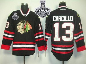 Jerseys Factory Cheap Blackhawks #13 Dan Carcillo Black With Sta