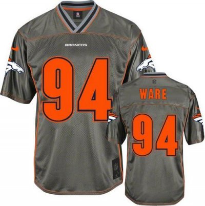 Jerseys Factory Cheap Nike Broncos #94 DeMarcus Ware Grey Men's