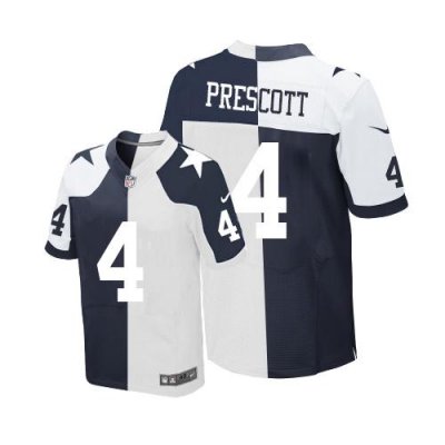 Jerseys Factory Cheap Nike Cowboys #4 Dak Prescott Navy Blue/Whi