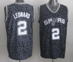 Jerseys Factory Cheap Spurs #2 Kawhi Leonard Black Crazy Light S
