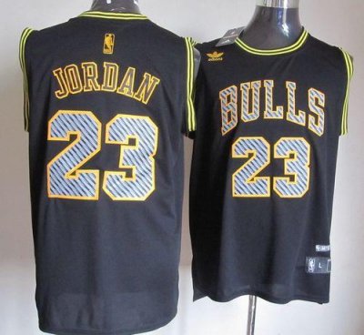 Jerseys Factory Cheap Bulls #23 Michael Jordan Black Electricity