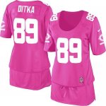 Jerseys Factory Cheap Nike Bears #89 Mike Ditka Pink Women's Bre