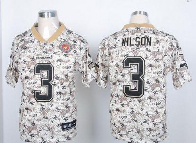 Jerseys Factory Cheap Nike Seahawks #3 Russell Wilson Camo USMC