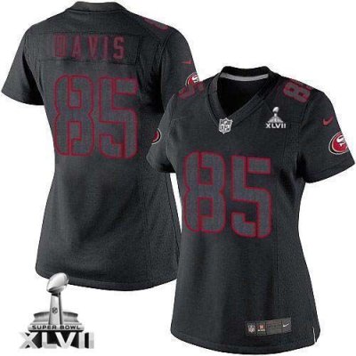 Jerseys Factory Cheap Nike 49ers #85 Vernon Davis Black Impact S