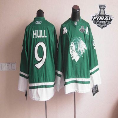 Jerseys Factory Cheap Blackhawks St Patty's Day #9 Bobby Hull Gr