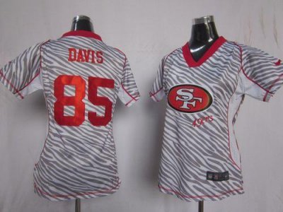 Jerseys Factory Cheap Nike 49ers #85 Vernon Davis Zebra Women's