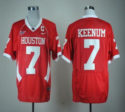 Jerseys Factory Cheap Cougars #7 Case Keenum Red C-USA Patch Emb