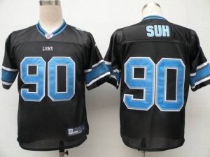 Jerseys Factory Cheap Lions #90 Ndamukong Suh Black Stitched NFL