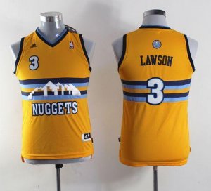 Jerseys Factory Cheap Nuggets #3 Ty Lawson Yellow Alternate Embr