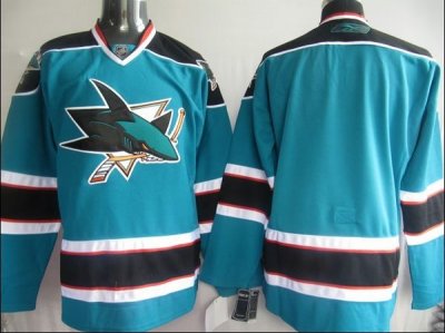 Jerseys Factory Cheap Sharks Blank Embroidered Blue NHL Jersey