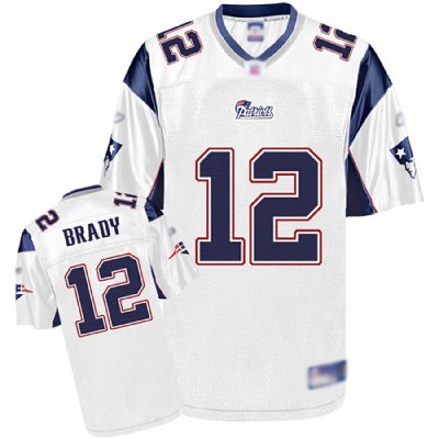 Jerseys Factory Cheap Patriots #12 Tom Brady White Stitched NFL