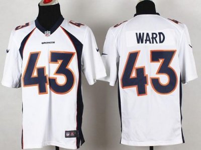 Jerseys Factory Cheap Nike Broncos #43 T.J. Ward White Men's Sti