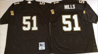 Jerseys Factory Cheap Mitchell And Ness Saints #51 Sam Mills Bla