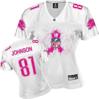 Jerseys Factory Cheap Lions #81 Calvin Johnson White 2011 Breast