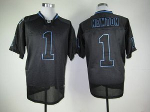 Jerseys Factory Cheap Panthers #1 Cam Newton Lights Out Black St