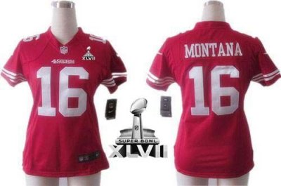Jerseys Factory Cheap Nike 49ers #16 Joe Montana Red Team Color