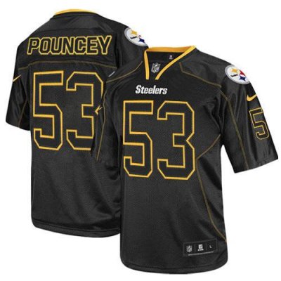 Jerseys Factory Cheap Nike Steelers #53 Maurkice Pouncey Lights