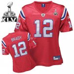 Jerseys Factory Cheap Patriots #12 Tom Brady Red Women's Alterna