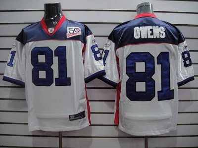 Jerseys Factory Cheap Bills #81 Terrell Owens White Team 50th An
