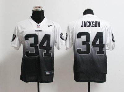 Jerseys Factory Cheap Nike Raiders #34 Bo Jackson White/Black Me