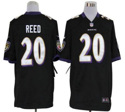 Jerseys Factory Cheap Nike Ravens #20 Ed Reed Black Alternate Me