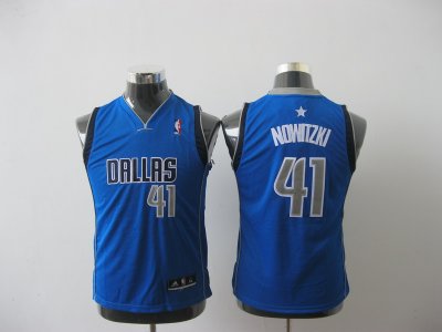 Jerseys Factory Cheap Mavericks #41 Dirk Nowitzki Baby Blue Embr