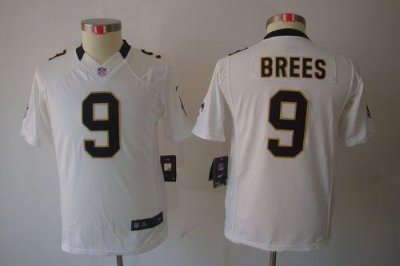 Jerseys Factory Cheap Nike Saints #9 Drew Brees White Youth Embr