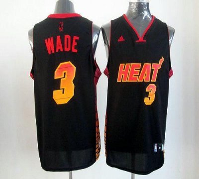 Jerseys Factory Cheap Heat #3 Dwyane Wade Black Stitched NBA Vib