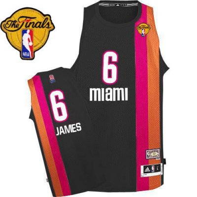 Jerseys Factory Cheap Heat #6 LeBron James Black ABA Hardwood Cl