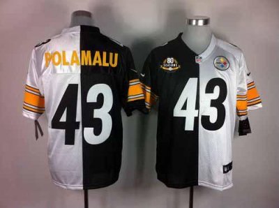 Jerseys Factory Cheap Nike Steelers #43 Troy Polamalu White/Blac