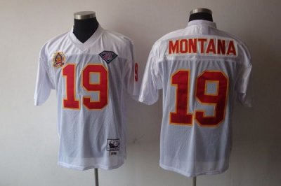Jerseys Factory Cheap Mitchell & Ness Chiefs #19 Joe Montana Whi