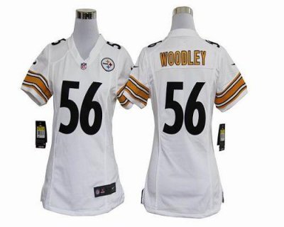 Jerseys Factory Cheap Nike Steelers #56 LaMarr Woodley White Wom