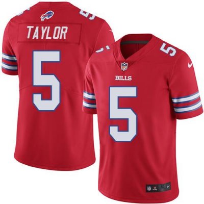 Jerseys Factory Cheap Nike Bills #5 Tyrod Taylor Red Men's Stitc