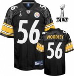 Jerseys Factory Cheap Steelers #56 LaMarr Woodley Black Super Bo