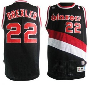 Jerseys Factory Cheap Blazers #22 Clyde Drexler Black Soul Swing