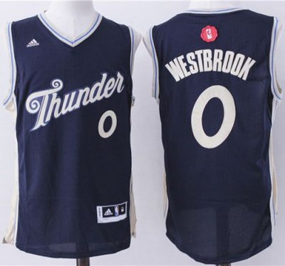 Jerseys Factory Cheap Thunder #0 Russell Westbrook Navy Blue 201