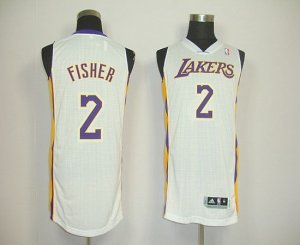 Jerseys Factory Cheap Revolution 30 Lakers #2 Derek Fisher White