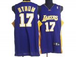 Jerseys Factory Cheap Lakers #17 Andrew Bynum Embroidered Purple