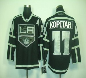 Jerseys Factory Cheap Kings #11 Anze Kopitar Black Ice Embroider